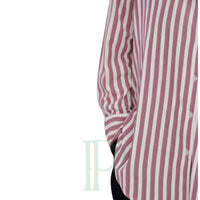 Women Pink & White Striped Shirt