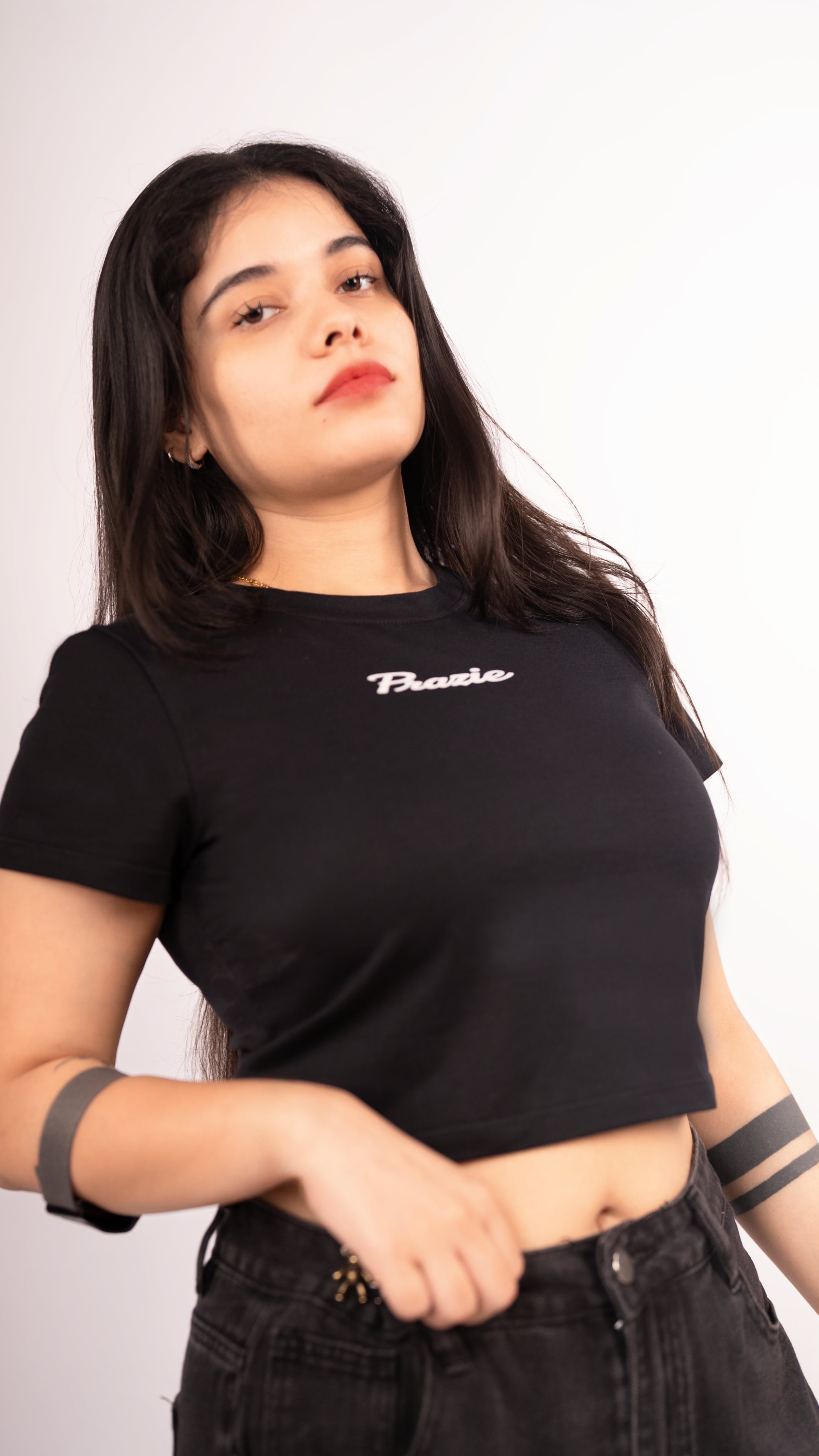 Prazie Signature Black Crop Top