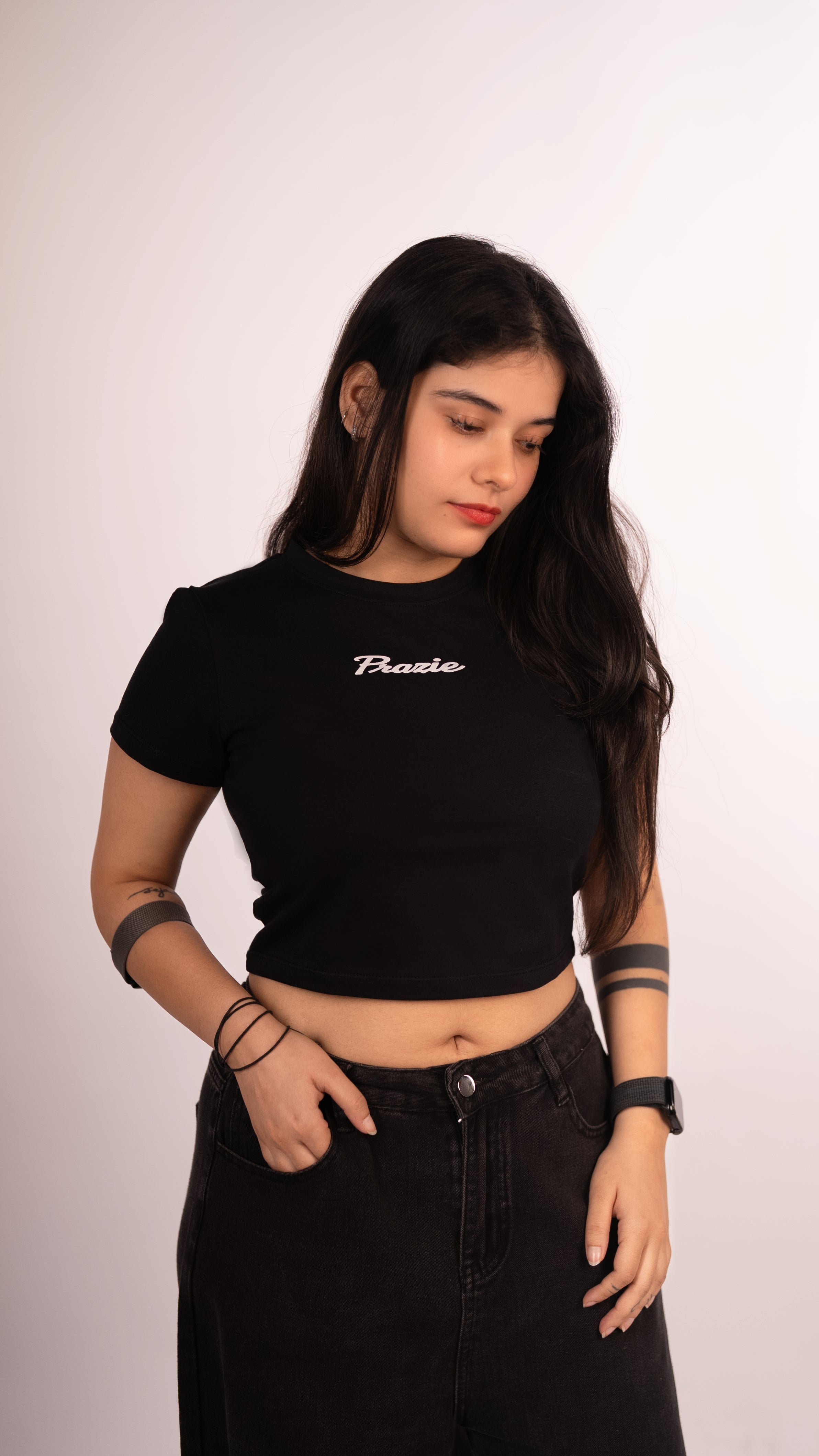 Prazie Signature Black Crop Top