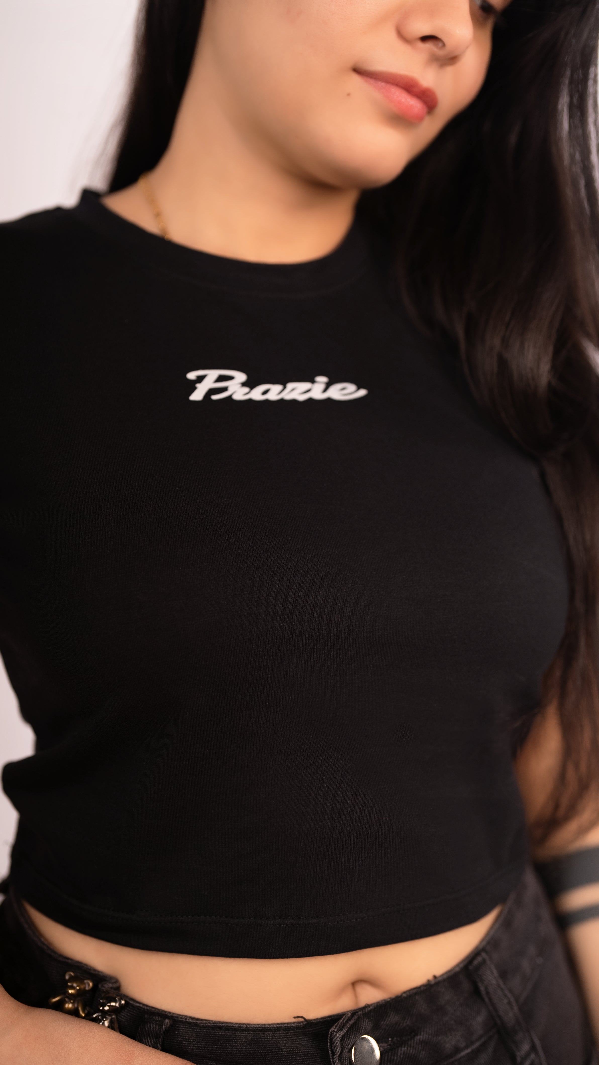 Prazie Signature Black Crop Top