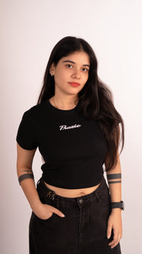 Prazie Signature Black Crop Top