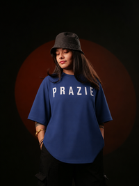 Prazie Blue Oversized Tshirts