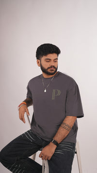Prazie Grey Back Heavy Stitch Tshirt