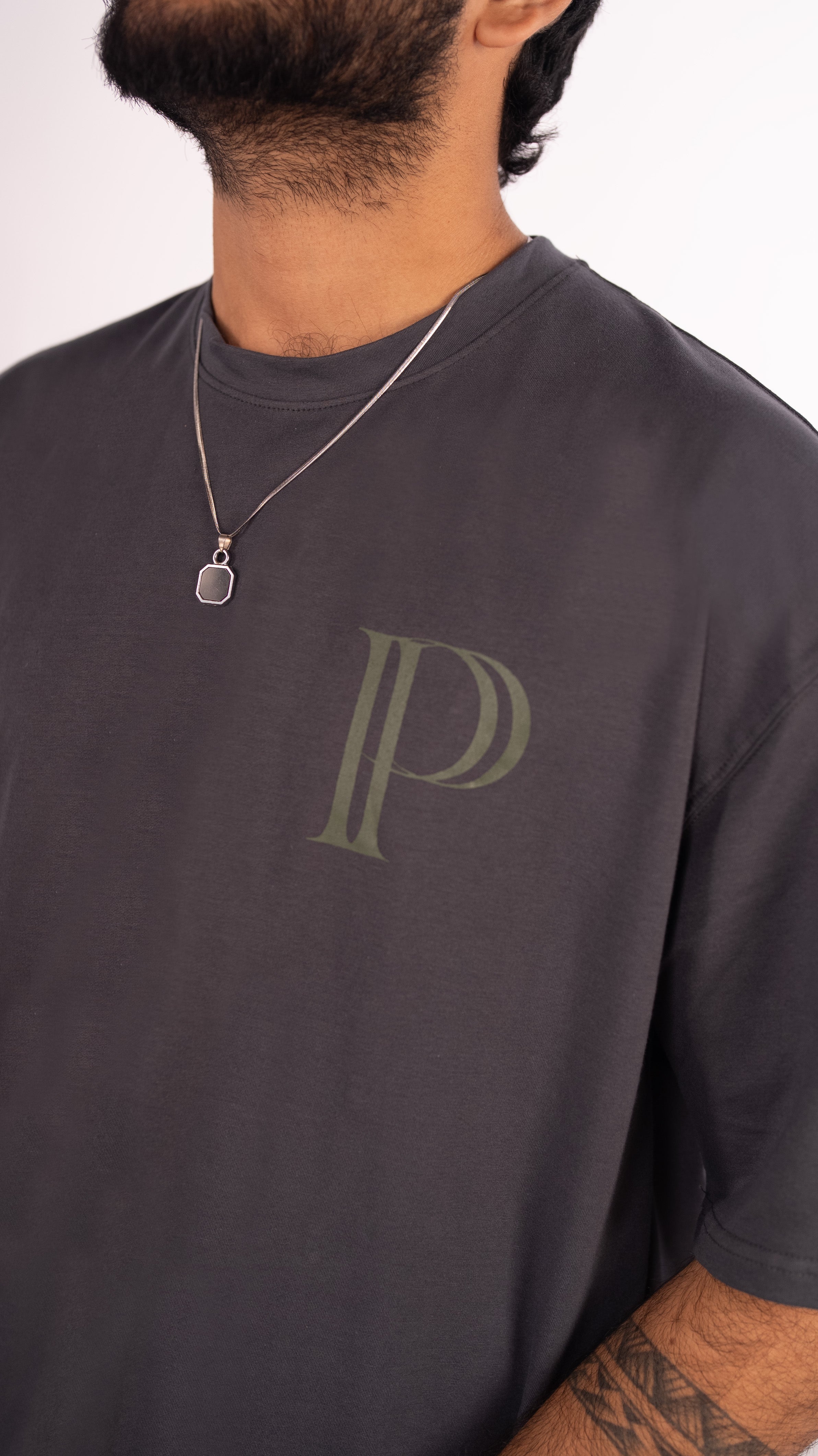 Prazie Grey Back Heavy Stitch Tshirt