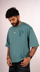 Prazie Teal tshirt Contrast with Backprint