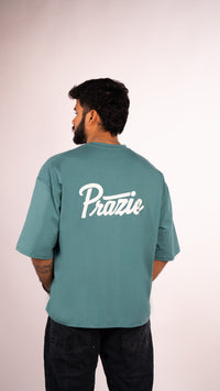 Prazie Teal tshirt Contrast with Backprint
