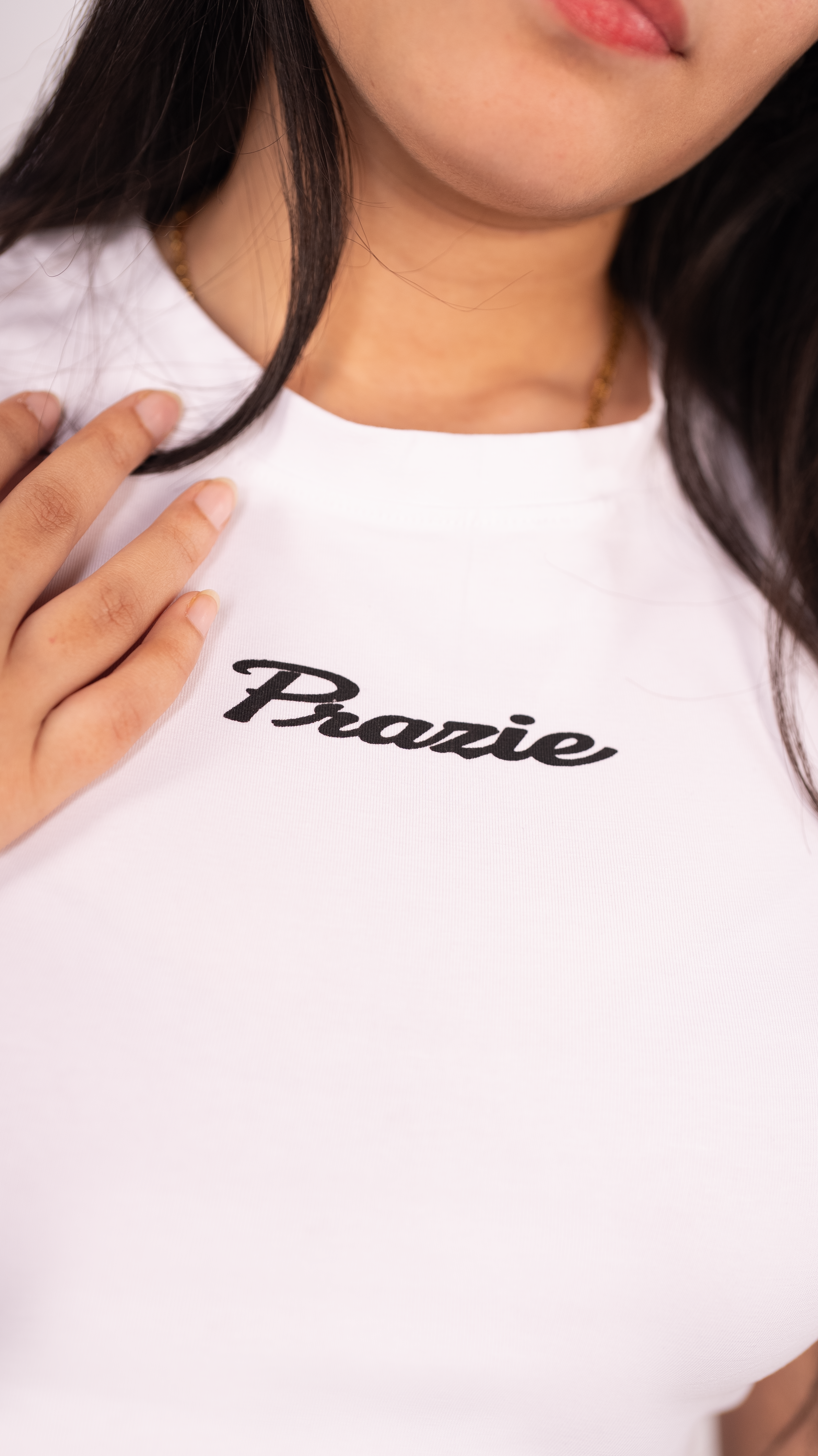 Prazie Signature White Crop Top