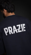 Prazie Dark Navy blue tshirt Contract logo with back print