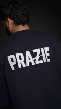 Prazie Dark Navy blue tshirt Contract logo with back print