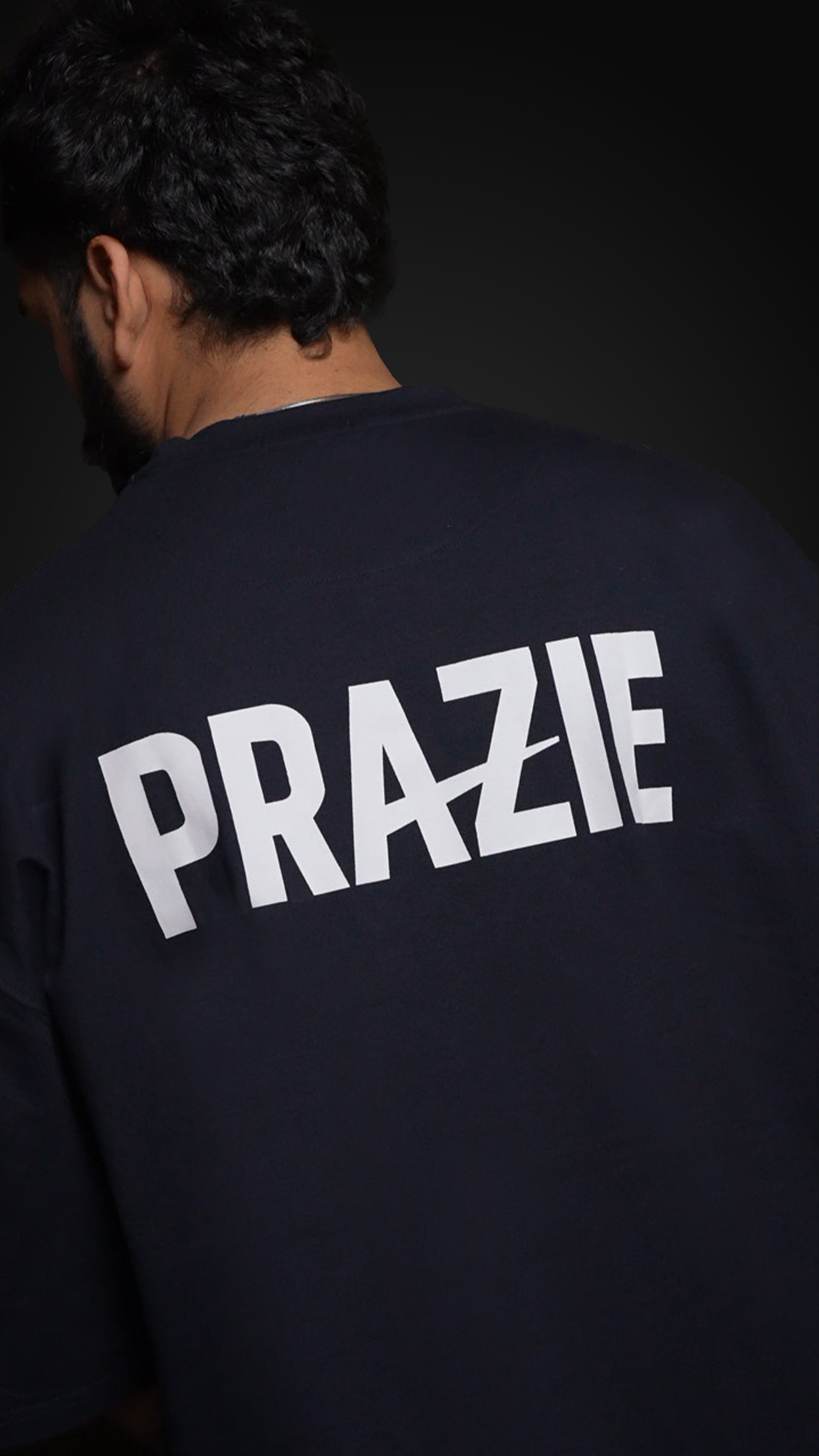 Prazie Dark Navy blue tshirt Contract logo with back print