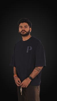 Prazie Dark Navy blue tshirt Contract logo with back print