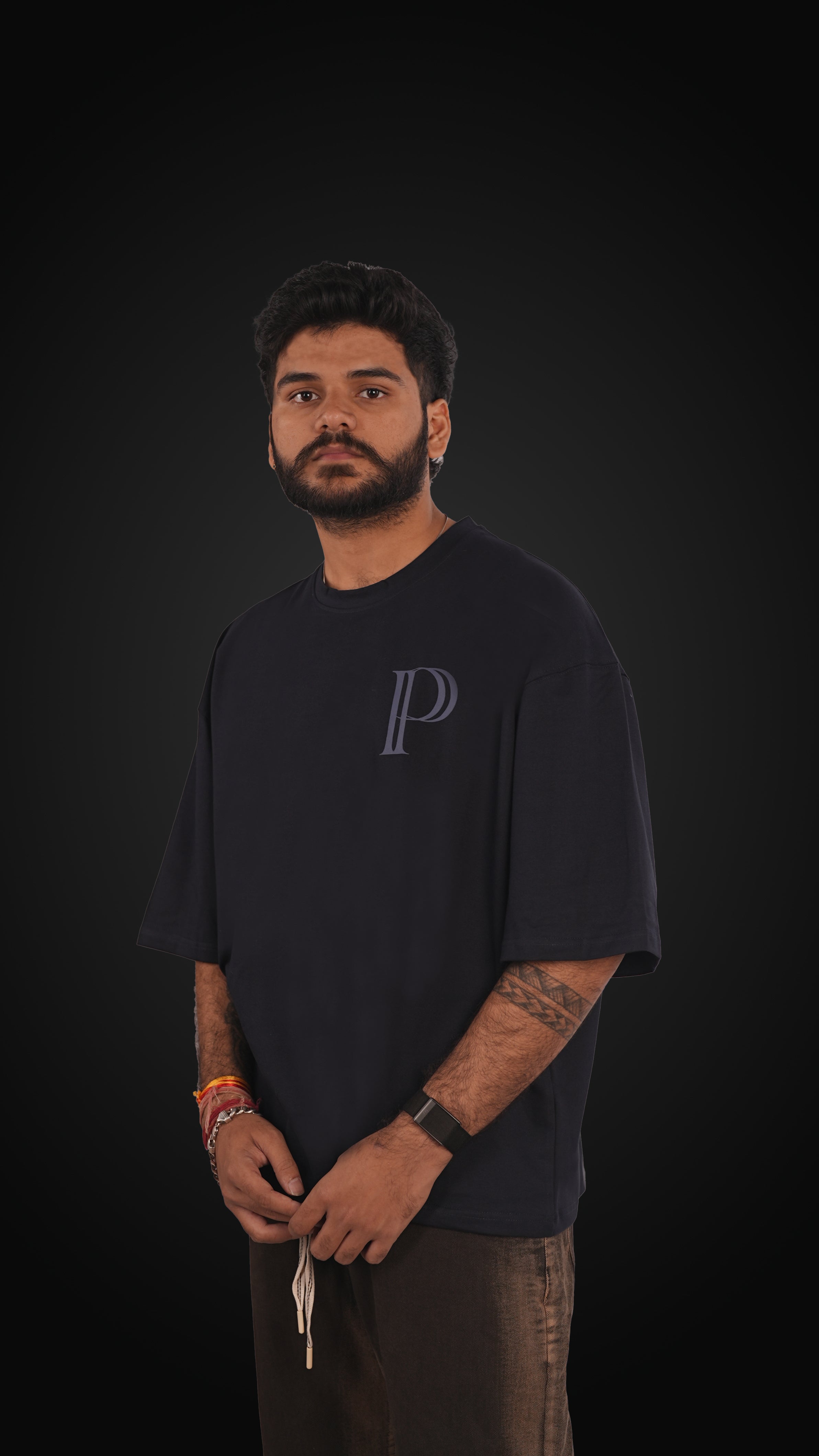 Prazie Dark Navy blue tshirt Contract logo with back print