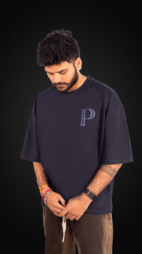 Prazie Dark Navy blue tshirt Contract logo with back print