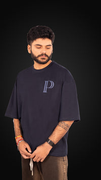 Prazie Dark Navy blue tshirt Contract logo with back print